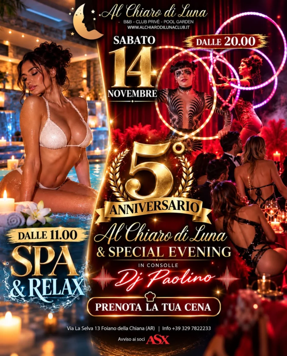 🥂 5° ANNIVERSARIO AL CHIARO DI LUNA & SPECIAL EVENING 🥂